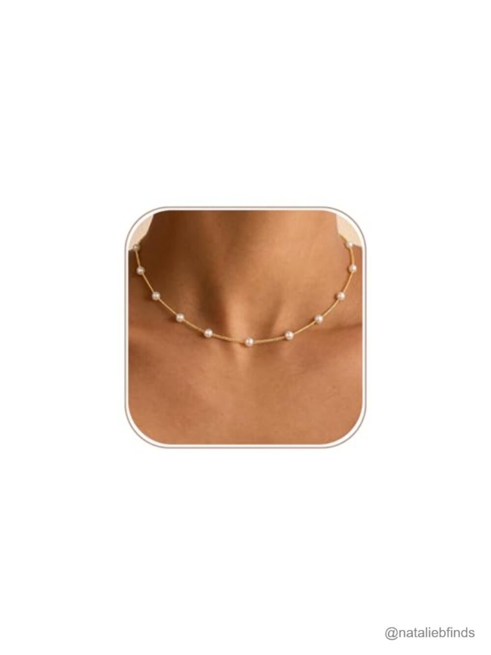 Women's White Pearl Choker Necklace 14K Gold Plated Bridal Wedding Jewelry